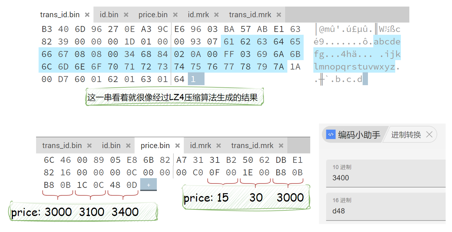column.bin文件二进制解析
